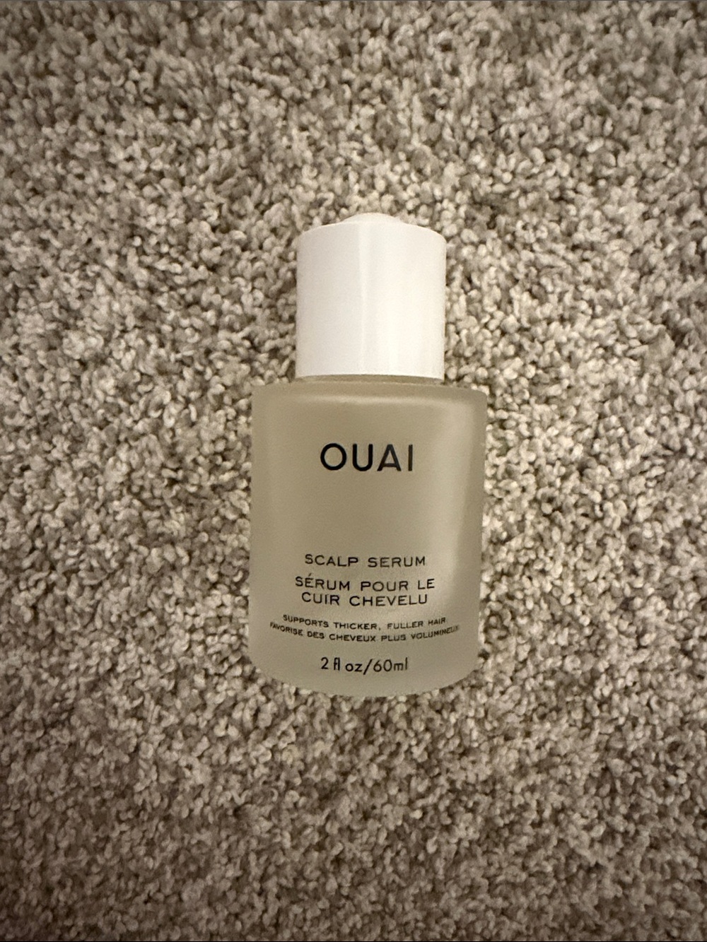 OUAI Scalp Serum Bottle in Clear and White